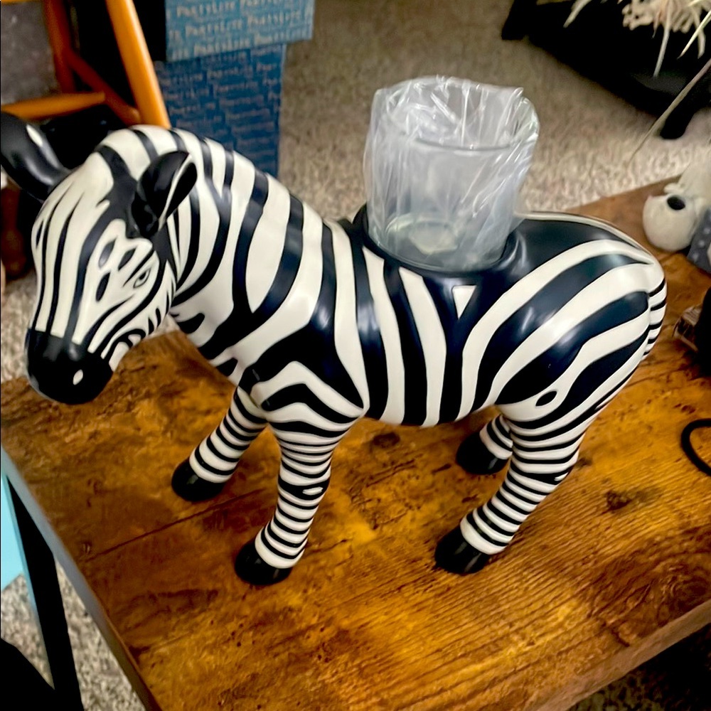 African inspiration zebra votive holder